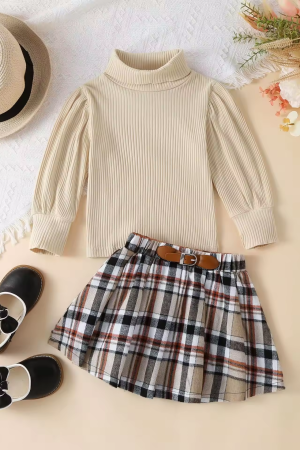 Childrens Clothing Autumn Long Sleeve TopSuit Skirts set