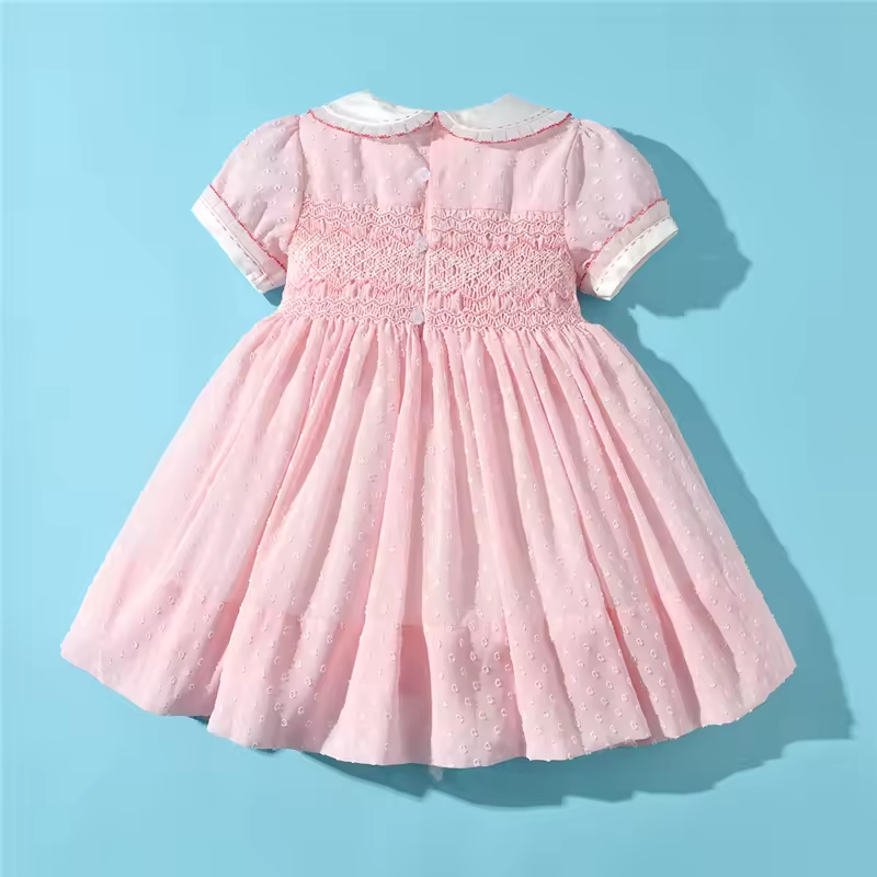 Pink Hand Made Smocked Dresses - Image 2