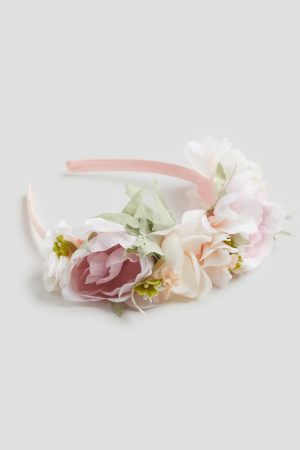 Satin Alice band with flowers