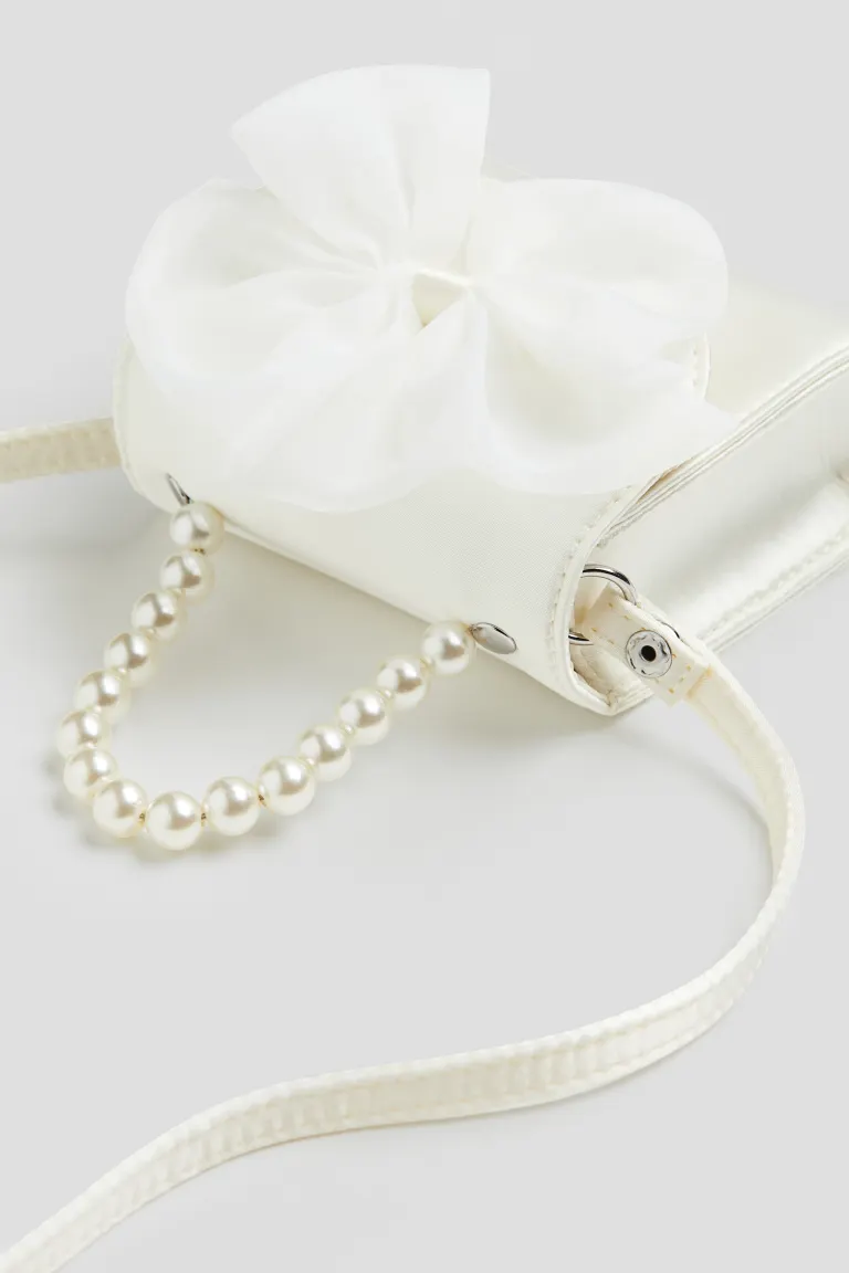 Bow-detail satin shoulder bag - Image 2