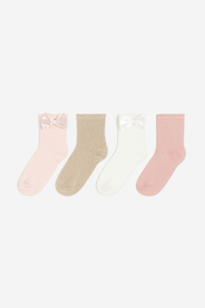 4-pack frill-trimmed socks