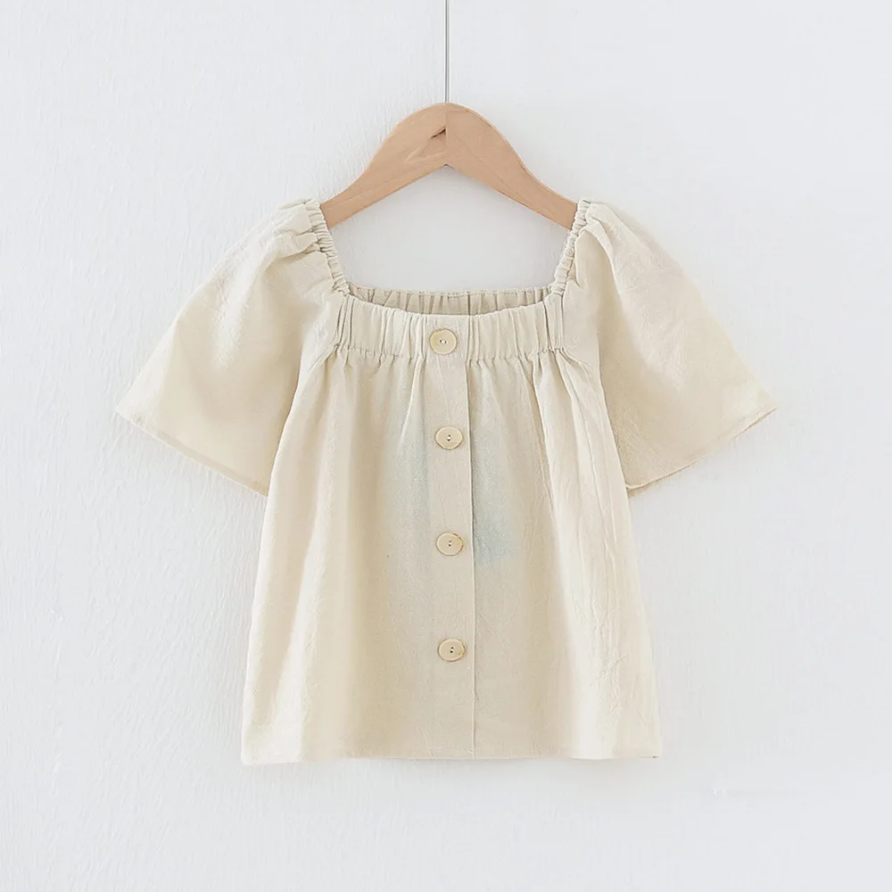 Comfortable Fashionable Girl T-Shirts With Square Collar - Image 2