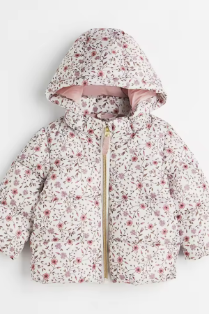 Childrens floral plush cotton jacket outerwear