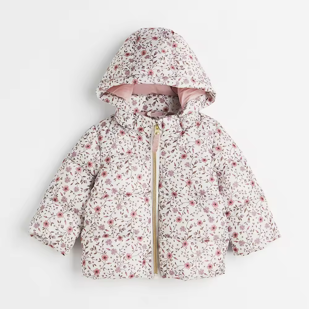 Childrens floral plush cotton jacket outerwear