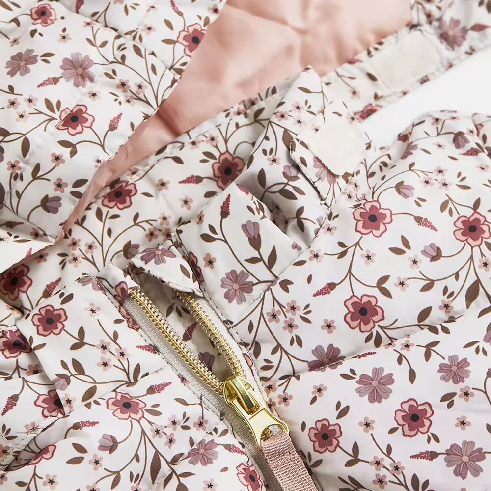 Childrens floral plush cotton jacket outerwear - Image 3