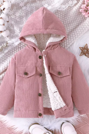 Thicken Warm Baby Girls Coat Plush Cardigan Outerwear