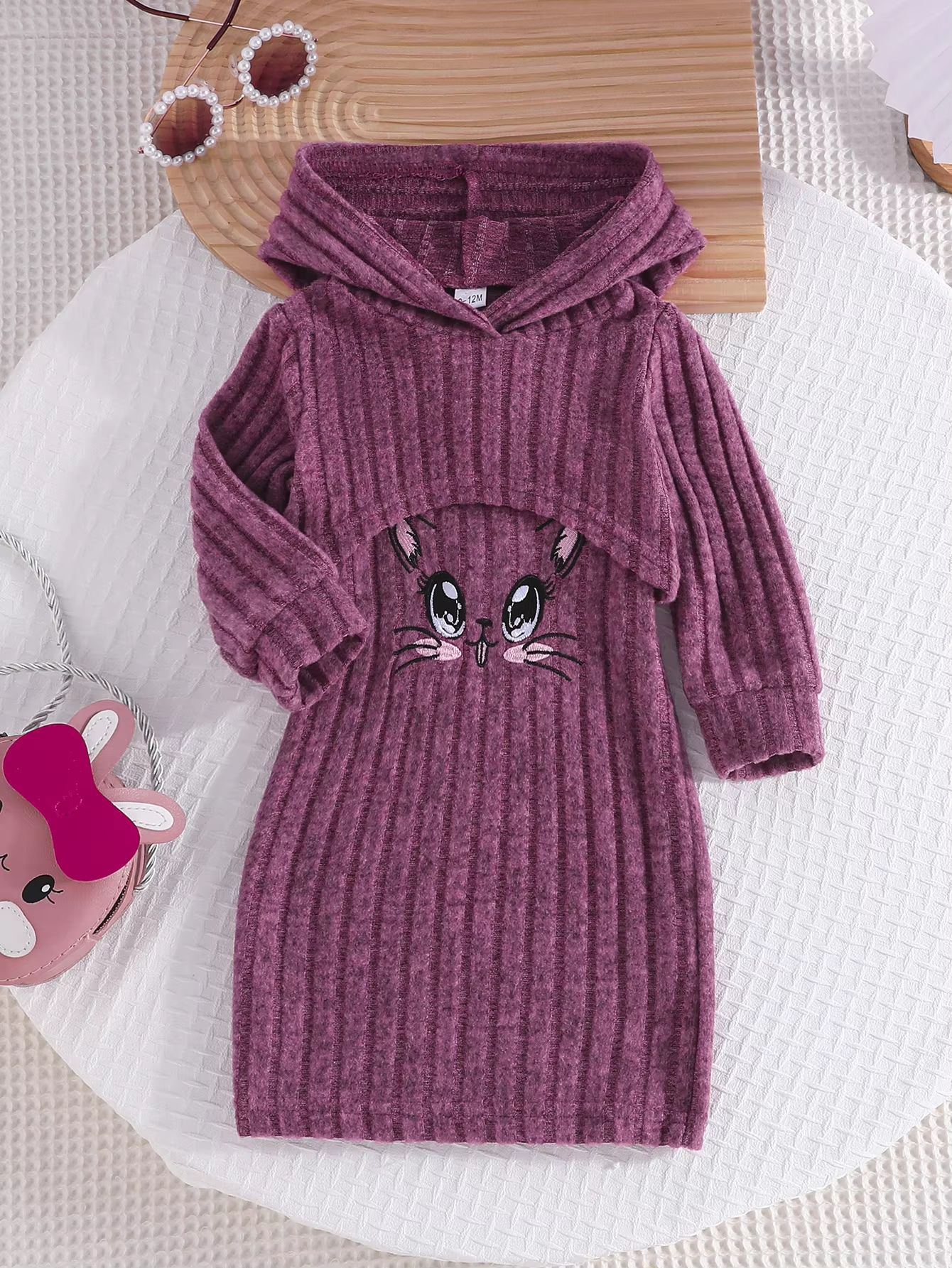 Fashion Sweet Purple long sleeved top sling dress skirts - Image 2