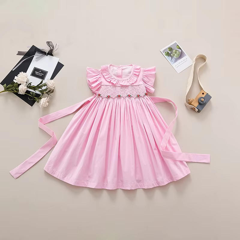 Pink Cotton Liner Kids Dresses Girls - Image 2