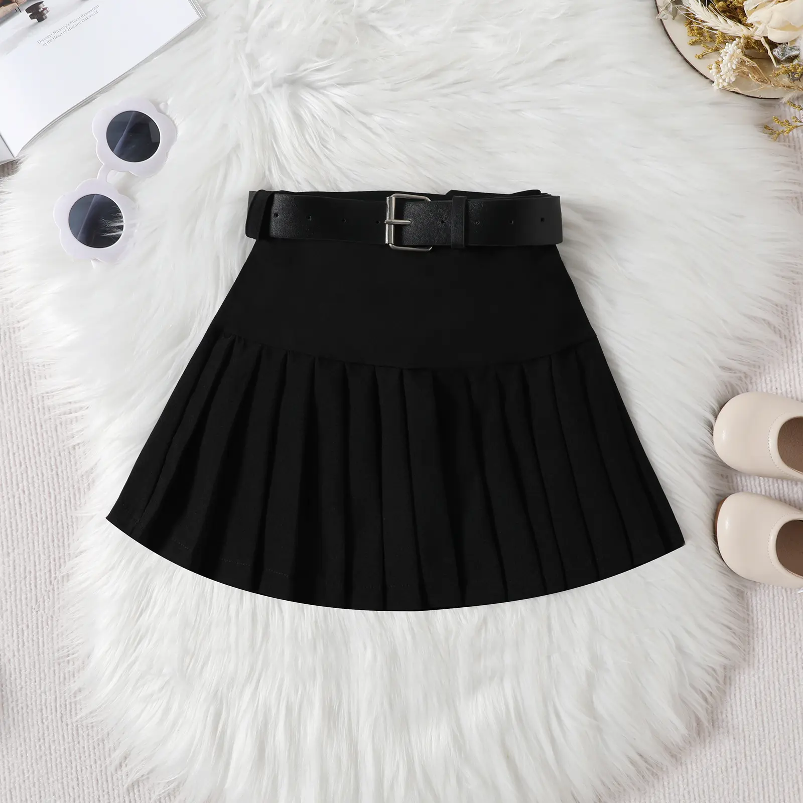Girls clothing sets Solid Short Sleeve 2 Piece sets Skirts - Image 5