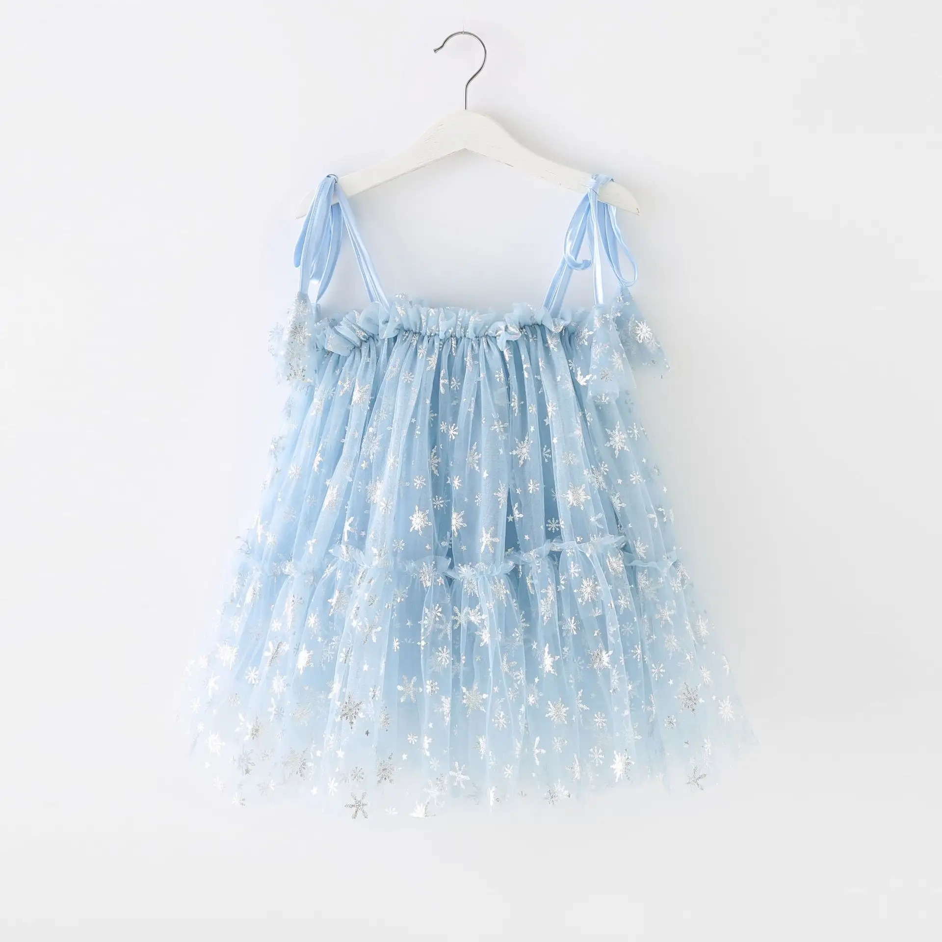 Summer Sequined Strap Sleeveless Baby Girl Tulle Dresses