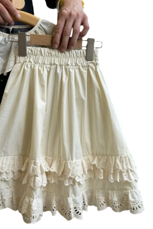 Cake Skirt Style Forest Lace Mini Puff Skirt Children's Skirt