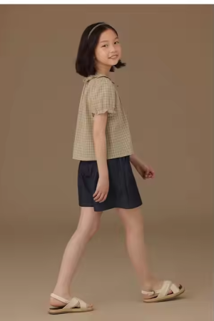 Children Top Sweet Loose Versatile Girls Short-sleeved