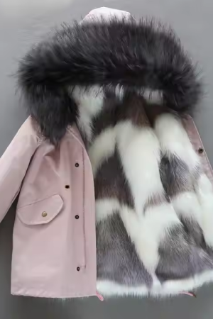 Thick Warm Girl Coats Faux Fur Hoodie Windproof Jacket