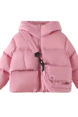 Winter Thicken Warm Hooded Puffer Down Jackets With Bag