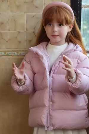 Purple Short Down Three Proof White Duck Down Coat