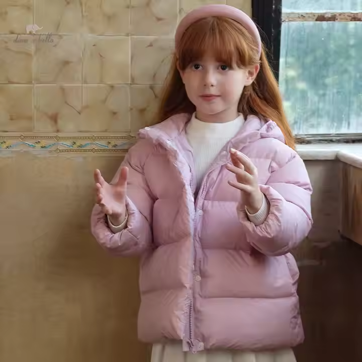 Purple Short Down Three Proof White Duck Down Coat